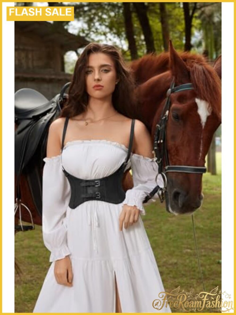 Faux Leather Steampunk Underbust Corset Waist Belt - Picture 3 of 6